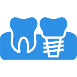 Natural tooth and dental implant icon