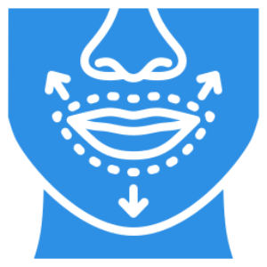 Facial hair removal around mouth icon